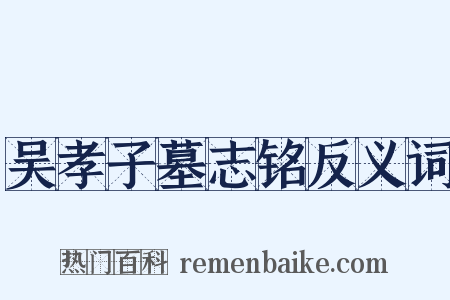 吴孝子墓志铭反义词是什么意思的图片